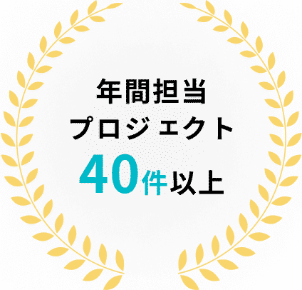 年間担当プロジェクト40件以上